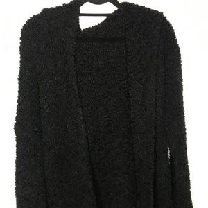 Black furry Windsor cardigan